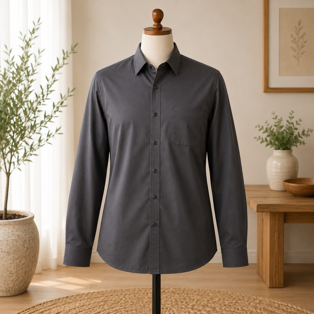 NWOT Diamante Dress Shirt Mens‎ 16 32/33 Black Long Sleeve Button Down Pocket